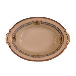 Vintage Aiyo China, Occupied Japan, Rose and Gold Accent 10" Serving Bowl